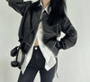 Women Leather Bomber Jacket Black Slim Fit Moto Coat