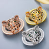 Animal Head Belt Buckle with Rhinestones and Stainless Steel Frame