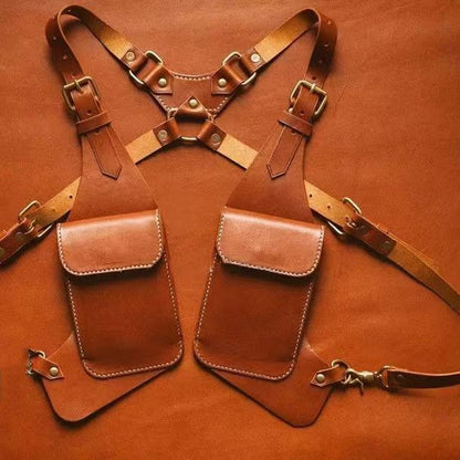 Double Shoulder Holster Bag Steampunk Harness Wallet