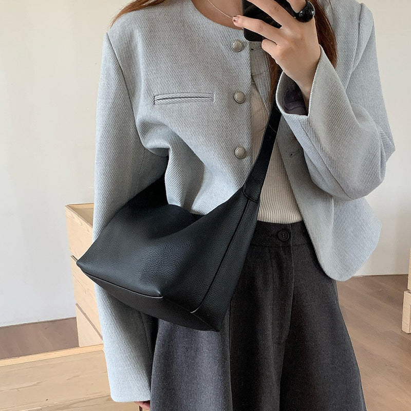 Women’s Top-Grain Leather French Hobo Shoulder Bag