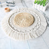 Handmade Boho Round Macrame Cotton Placemat with Tassels