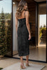 Sleeveless Acid Wash Women Denim Dress with Side Slit Midi Fit