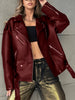 Women’s PU Oversized Leather Biker Jacket