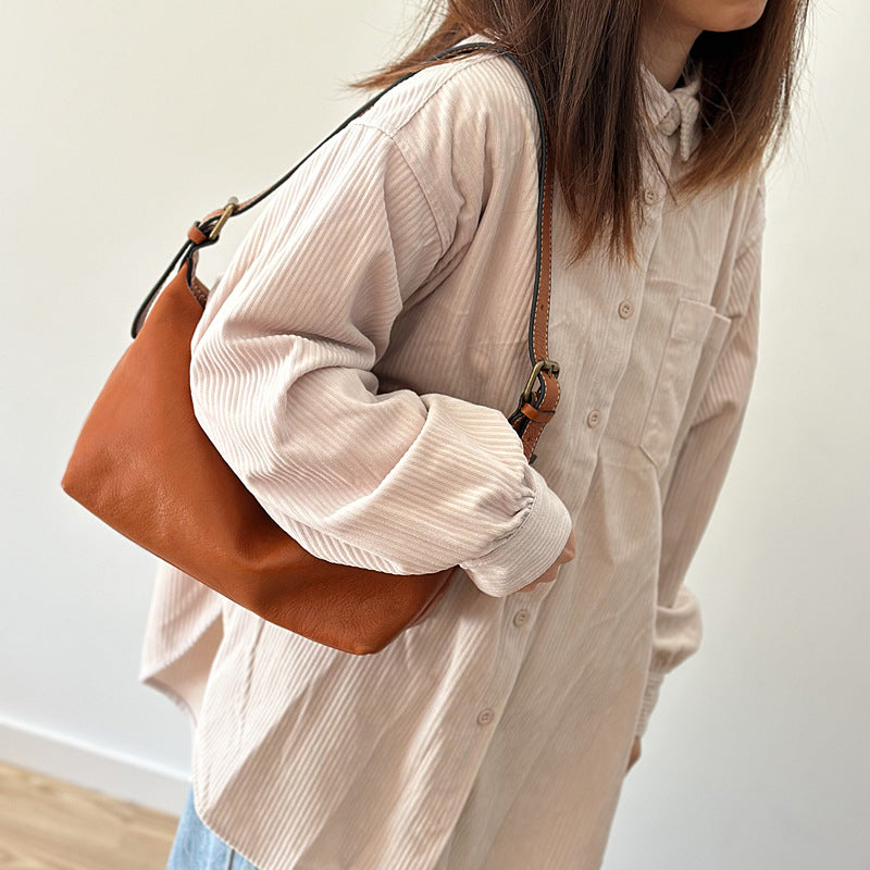 Genuine Leather Underarm Shoulder Bag for Women