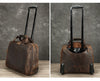 Real Leather Trolley Suitcase Carry-On with Wheels