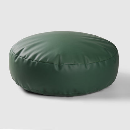 Faux Leather Pouf Ottoman Cover with Carry Handle