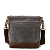 Small Canvas Messenger Bag with Top-Grain Cowhide Leather Trim