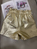 Gold High Waist Women Leather Shorts