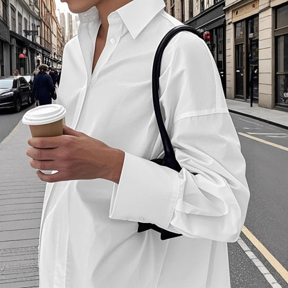 Plain White Extra Long Women's Shirt