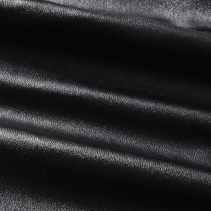 Black High Waist PU Leather Mini Skirt with Front Knot Detail
