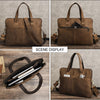 Coffee Brown Leather Office Messenger Bag