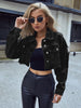 womens cropped denim jacket