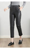 Women’s High Waisted Black Cropped Leather Pants