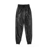 Women’s High Waisted Leather Pants Soft Lined Elastic Cuff Trousers