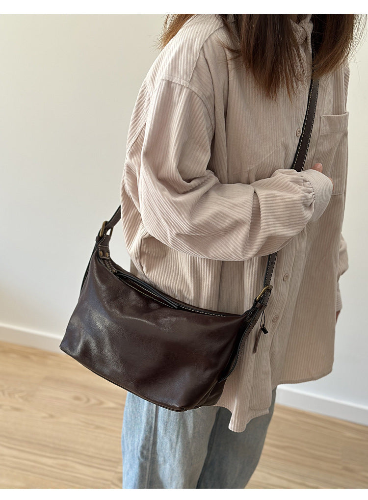 Genuine Leather Underarm Shoulder Bag for Women