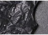 Men Leather Vest Sheepskin Black V-Neck Button Waistcoat