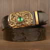 Men Western Dragon Buckle Genuine Leather Belt