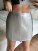 Women's faux Leather A-Line Mini Skirt