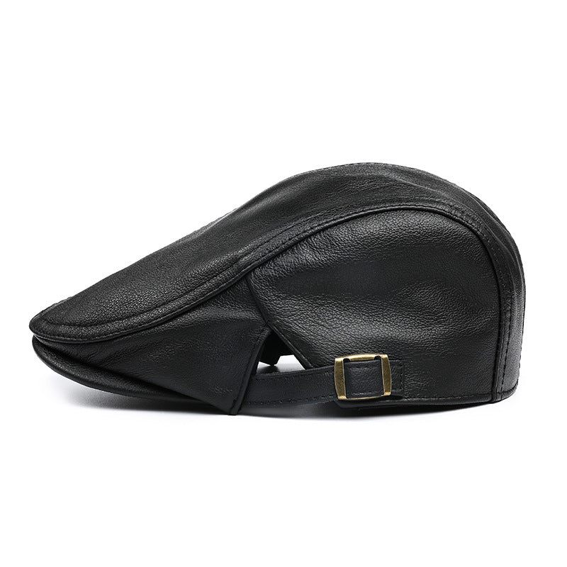 Men’s Genuine Leather Duckbill Cap in Top-Grain Cowhide