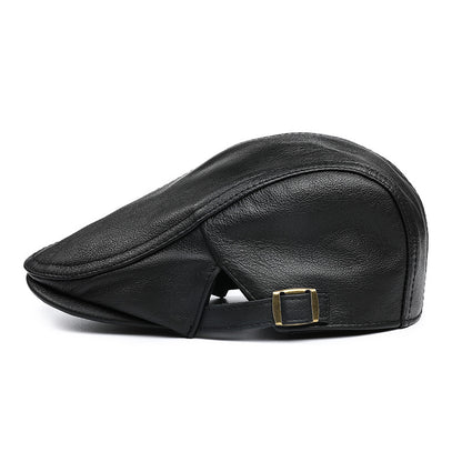 Men’s Genuine Leather Duckbill Cap in Top-Grain Cowhide