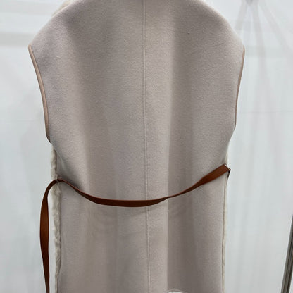 Reversible Women Sheepskin Fur And Cashmere Vest
