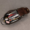 Men’s Genuine Leather Toiletry Bag with Handle and Front Pocket