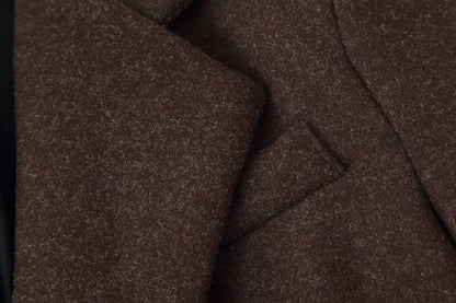 Long brown wool coat women winter outerwear