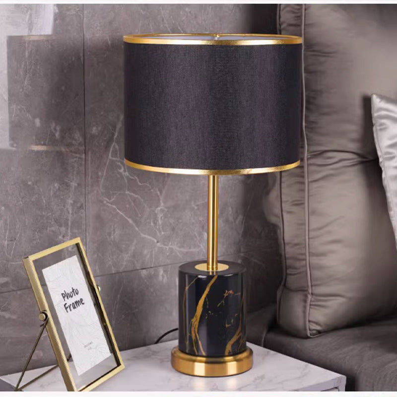 Modern scandinavian marble table lamp gold trim