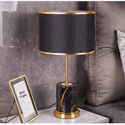 Modern scandinavian marble table lamp gold trim