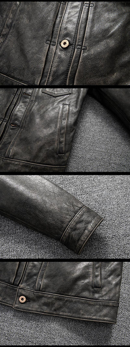 Men’s Vintage Distressed Leather Jacket
