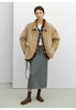 Women Reversible Shearling Wool Coat Winter Fur Jacket