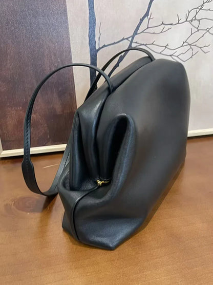 Premium Sheepskin Leather Underarm Cloud Bag