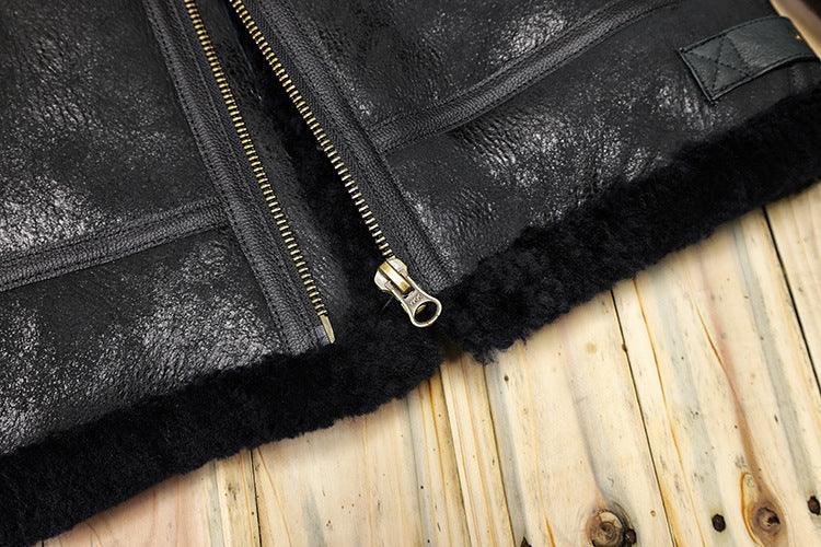 Shearling Jacket Leather Aviator Jacket for Men