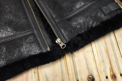 Shearling Jacket Leather Aviator Jacket for Men