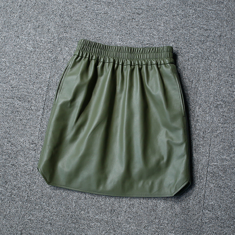 Genuine Leather Skirt High Waisted Short Mini Skirt