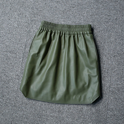 Genuine Leather Skirt High Waisted Short Mini Skirt