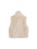 Women faux fur stand collar zipper vest