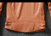 Men's Cowhide Leather Jacket Brown Slim Fit