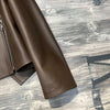 Women Genuine Sheepskin Leather Slim Moto Jacket