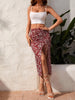 Drawstring Side Slit Skirt With Top