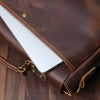 Leather messenger bag briefcase for men