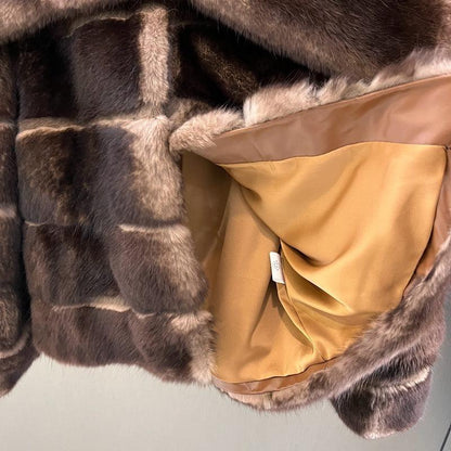 In Stock Women’s Natural Rabbit Fur Coat Winter Jacket