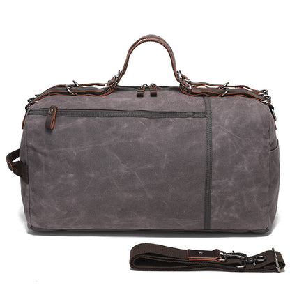 Canvas Duffle Bag with Washed Finish and Top-Grain Cowhide Leather 2