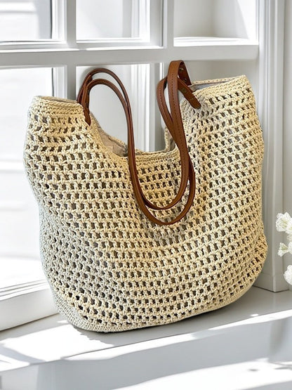Woven Beach Tote Bag for Women Large Handwoven