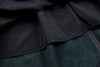 High Waist Black Leather Midi Skirt with Belt Pleated Design