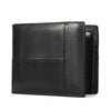 Men’s Genuine Leather Bifold Wallet with ID Window and Zipper Pocket