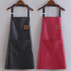 faux leather apron waterproof kitchen work wear