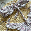 Women’s Floral Lace Trim Tie Side Bikini Set