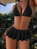 Women’s Triangle Bikini Set with Skirted Bottom