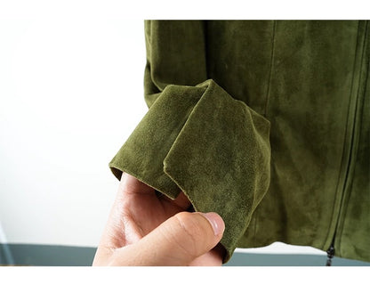 Genuine Goatskin Suede Leather Women's Jacket